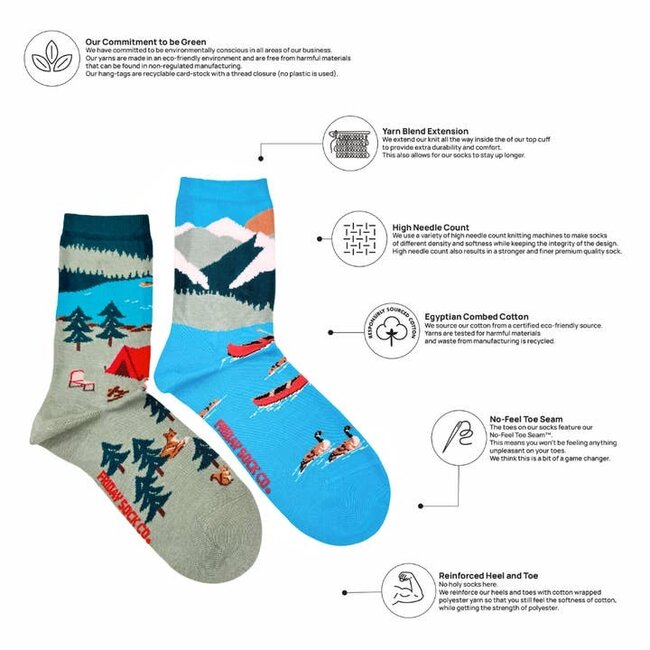 Friday Sock Co. Women's Canada Mountain Scene Socks