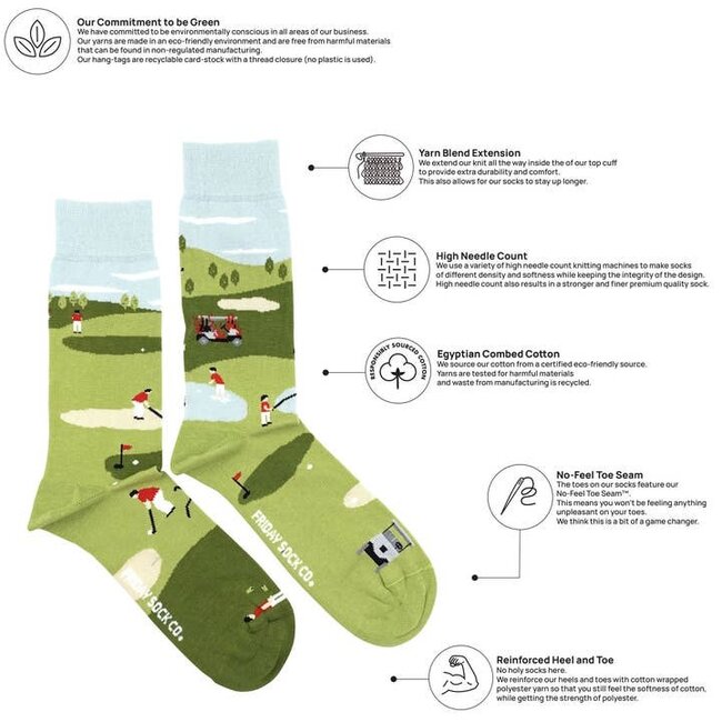 Friday Sock Co. Men's Funny Golf Socks