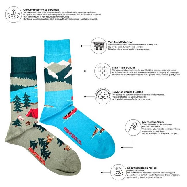 Friday Sock Co. Men's Canada Mountain Scene Socks