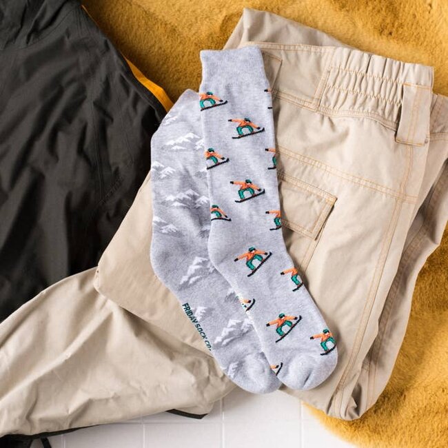 Friday Sock Co. Men's Mountain & Snowboarder Mistmatched Socks