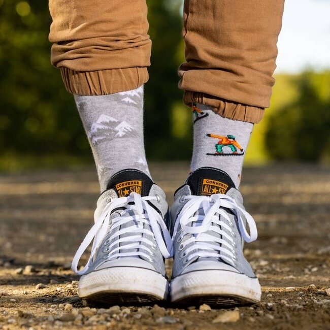 Friday Sock Co. Men's Mountain & Snowboarder Mistmatched Socks
