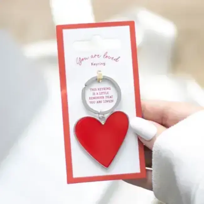 You Are Loved, Valentine's Day Heart Keyring