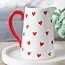 Heart Print Ceramic, Valentine's Day Flower Jug
