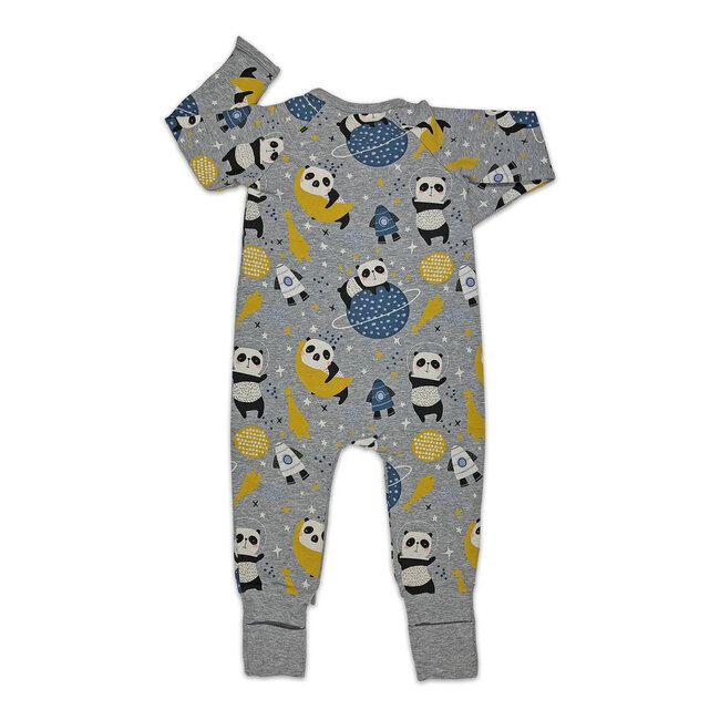 Space Pandas, Gray Baby Pajamas