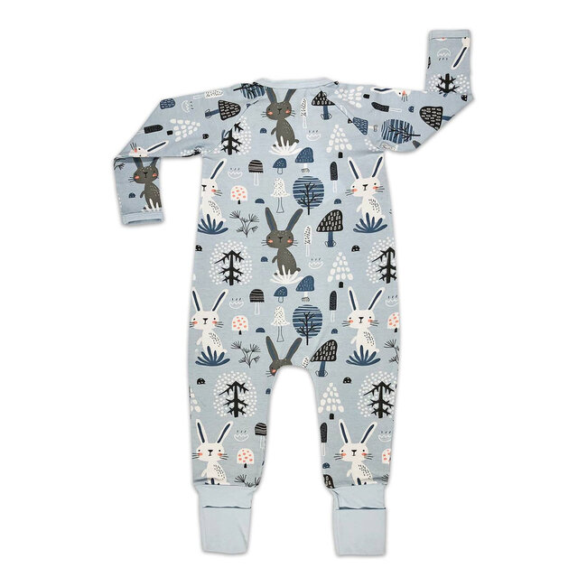 Bunny Rabbits, Blue Baby Pajamas