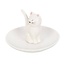 Sitting White Cat Face Trinket Dish