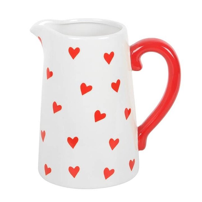 Heart Print Ceramic, Valentine's Day Flower Jug