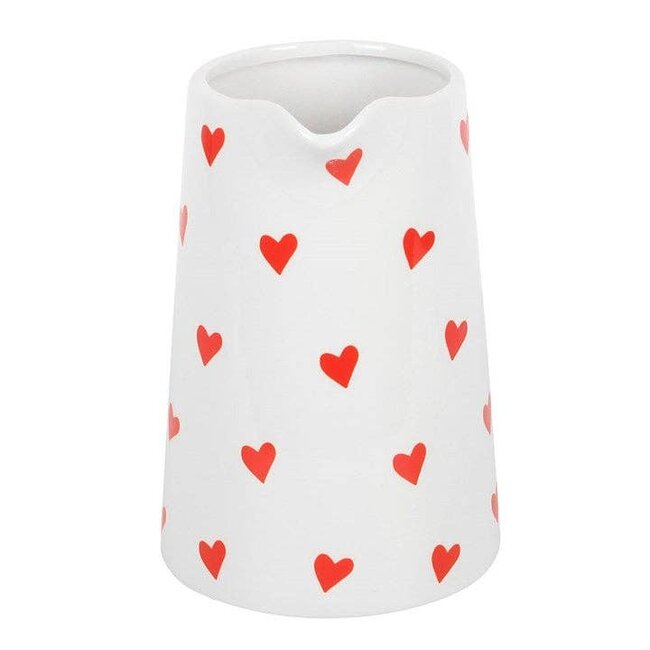 Heart Print Ceramic, Valentine's Day Flower Jug