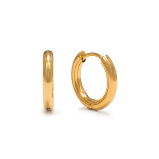 Lover’s Tempo Tube Earrings 15 mm Gold-Waterproof