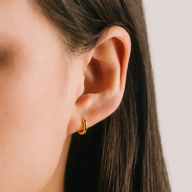 Lover’s Tempo Tube Earrings 15 mm Gold-Waterproof