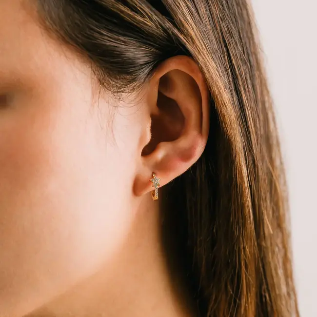 Lover’s Tempo Cosmo Star Huggie Hoop Earrings