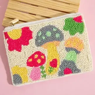 Coin Purse - Mushroom and Flowers