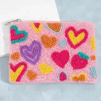 Coin Purse - Groovy Vibrant Hearts
