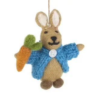 Felt Rabbit in Cardigan Easter Decoration