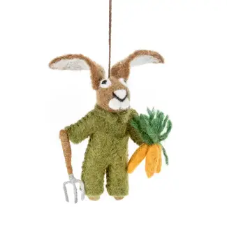 Felt Gordon the Gardening Hare Hanging Decoration