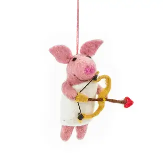 Felt So Good Felt Cupid Pig Hanging Valentines Decoration