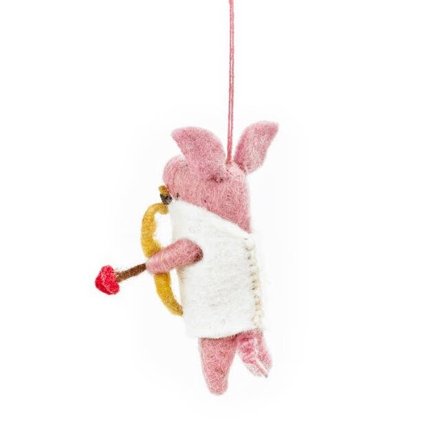 Felt So Good Felt Cupid Pig Hanging Valentines Decoration