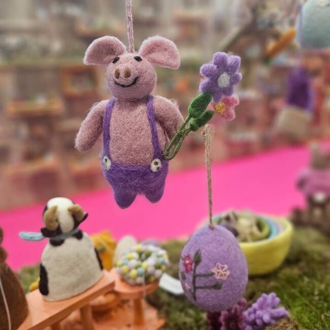 Felt Percy the Piglet Hanging Decoration