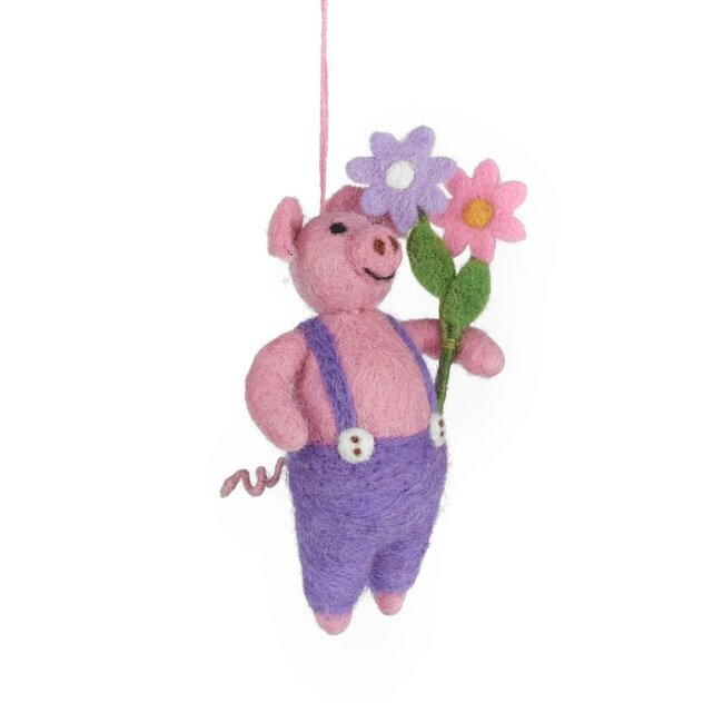 Felt Percy the Piglet Hanging Decoration