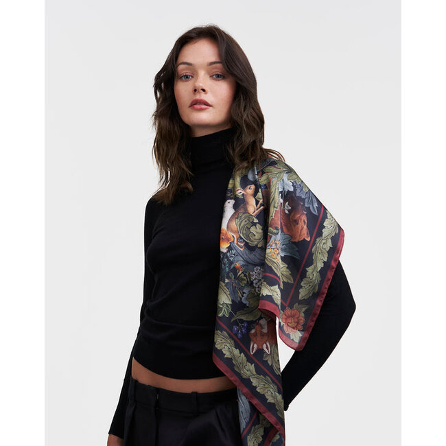 Fable England Winter Solstice Tales Green Square Scarf