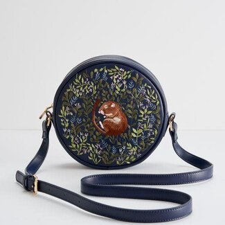 Fable England Chloe Circle Bag Embroidered Dormouse Navy