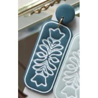 Petal & Posy Rosemaling Scandinavian Style Earrings - Willow