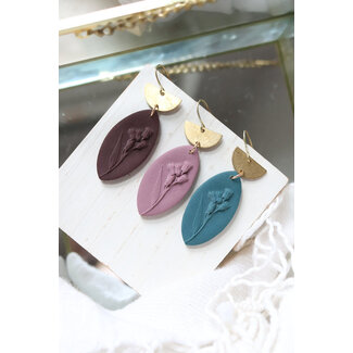 Petal & Posy Harvest Floral Polymer Clay Earrings - Fog