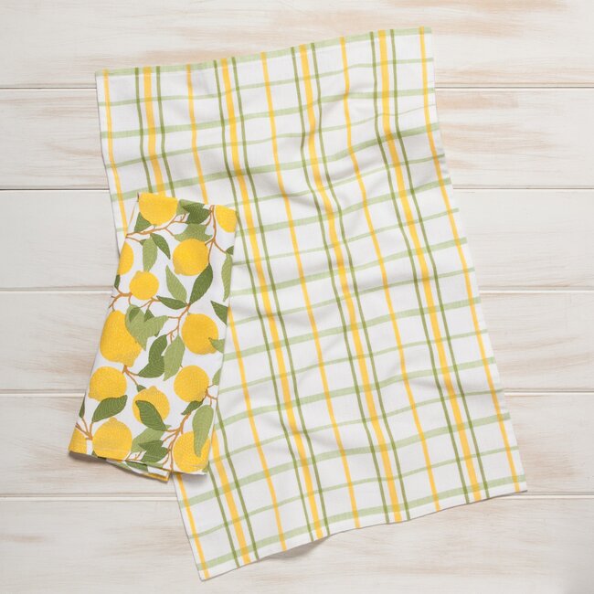 Danica Imports Lemons Coordinated Dishtowels Set of 2