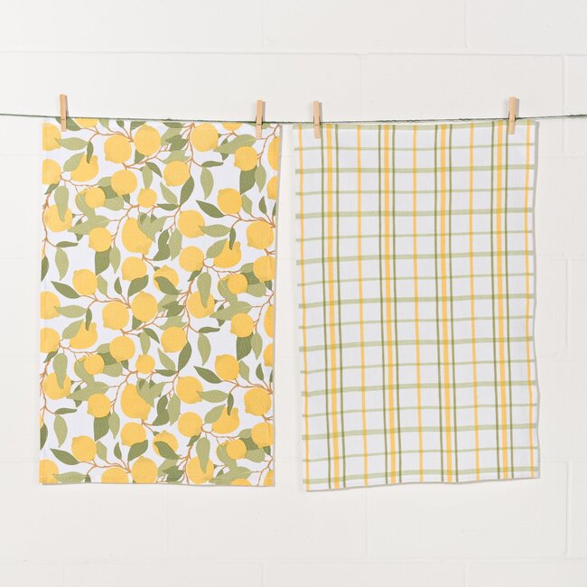Danica Imports Lemons Coordinated Dishtowels Set of 2