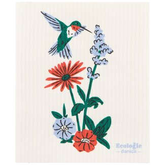 Hummingbird Floral Swedish Dishcloth