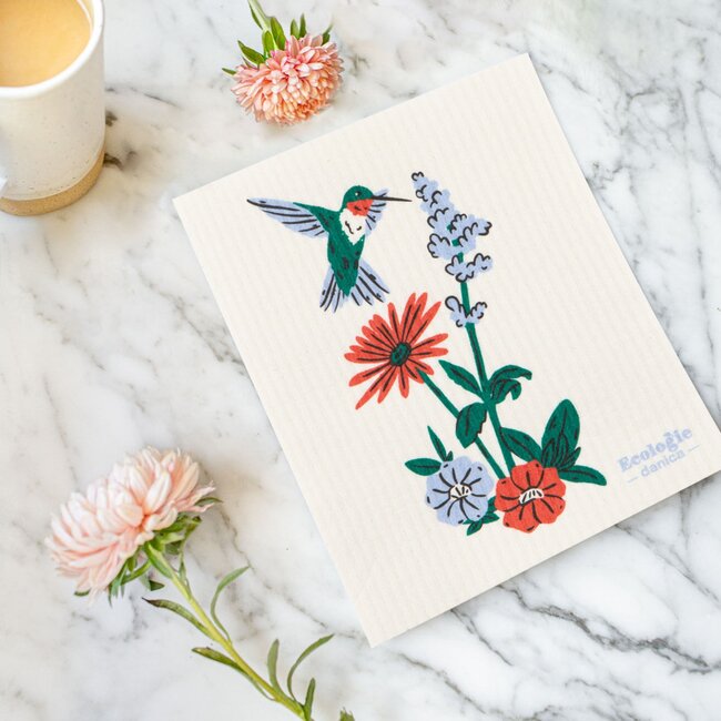 Danica Imports Hummingbird Floral Swedish Dishcloth