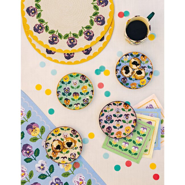 Danica Imports Pansy Appetizer Plates Set of 4 Assorted