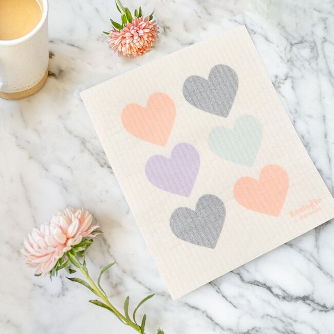Danica Imports Pastel Hearts Swedish Dishcloth