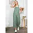 Green Floral Print Corduroy Overall
