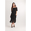 Papillon Pleated Off The Shoulder Layered Maxi Dress