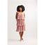 Papillon Pleated Off The Shoulder Layered Dress In Blush