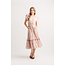 Papillon Damask Short Sleeve Midi Dress With Elastic In Blush