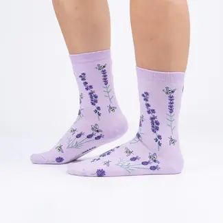 Sock it to me Ladies Crew Socks - Bees and Lavender