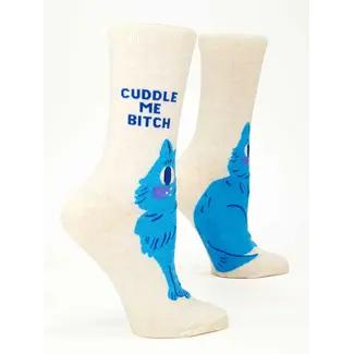 Blue Q Cuddle Me, Bitch Women's Crew Socks