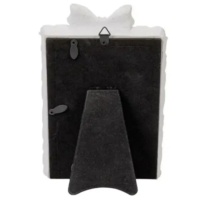 Photo Frame with Bow - Gold & White