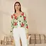 Yumi Green Rose Print Cardigan With Tie Front