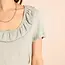 Ruffled collar T-shirt in Green