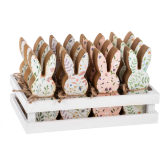 Patterned Bunny Block Figurines
