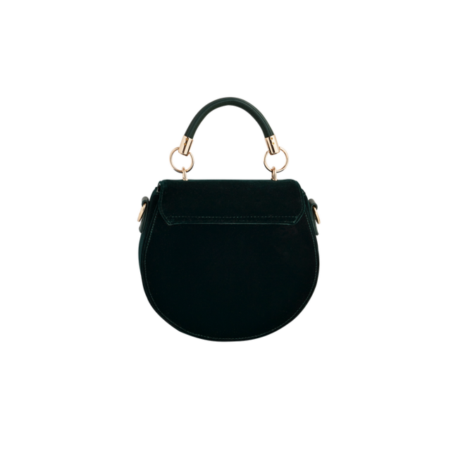 Fable England Badger Embroidered Green Top Handle Saddle Bag