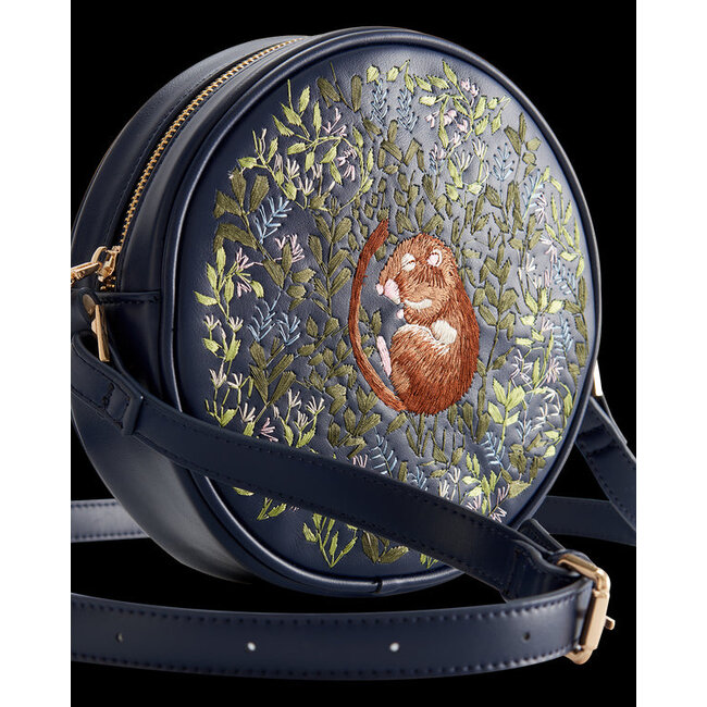 Fable England Chloe Circle Bag Embroidered Dormouse Navy