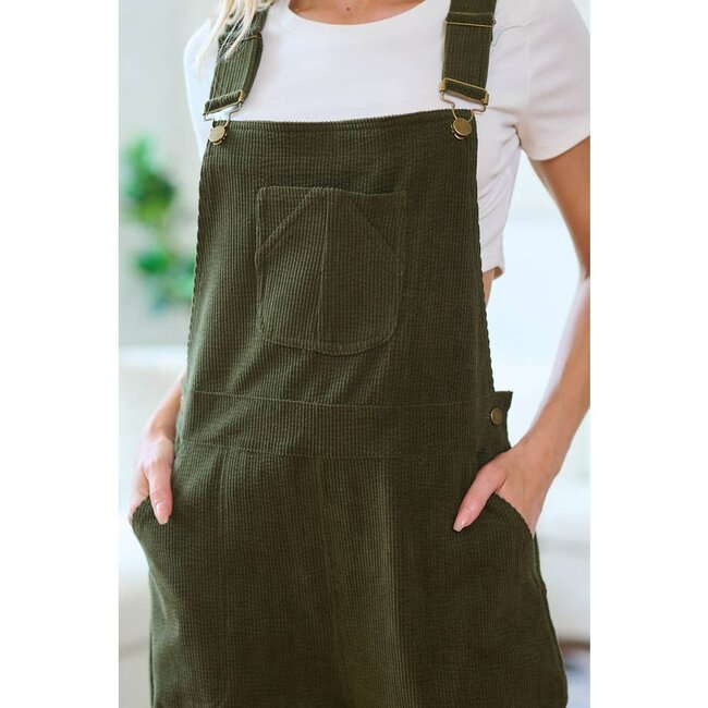Classic Green Corduroy Overalls