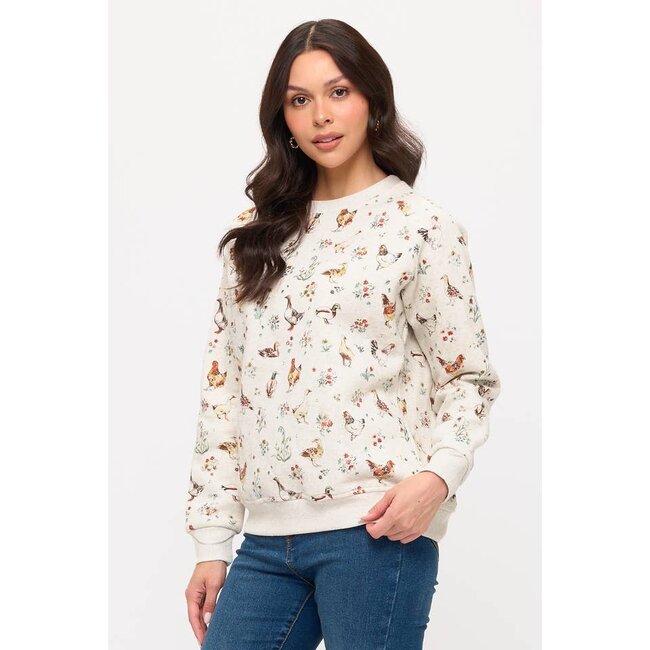 Ducks and Chicken Floral Sweatshirt