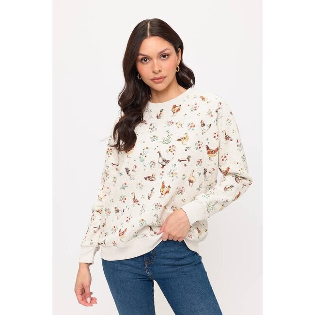Ducks and Chicken Floral Sweatshirt