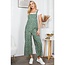 Green Floral Print Corduroy Overall