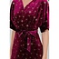 Golden Moon Star Velvet Wrap Midi Dress - Burgundy